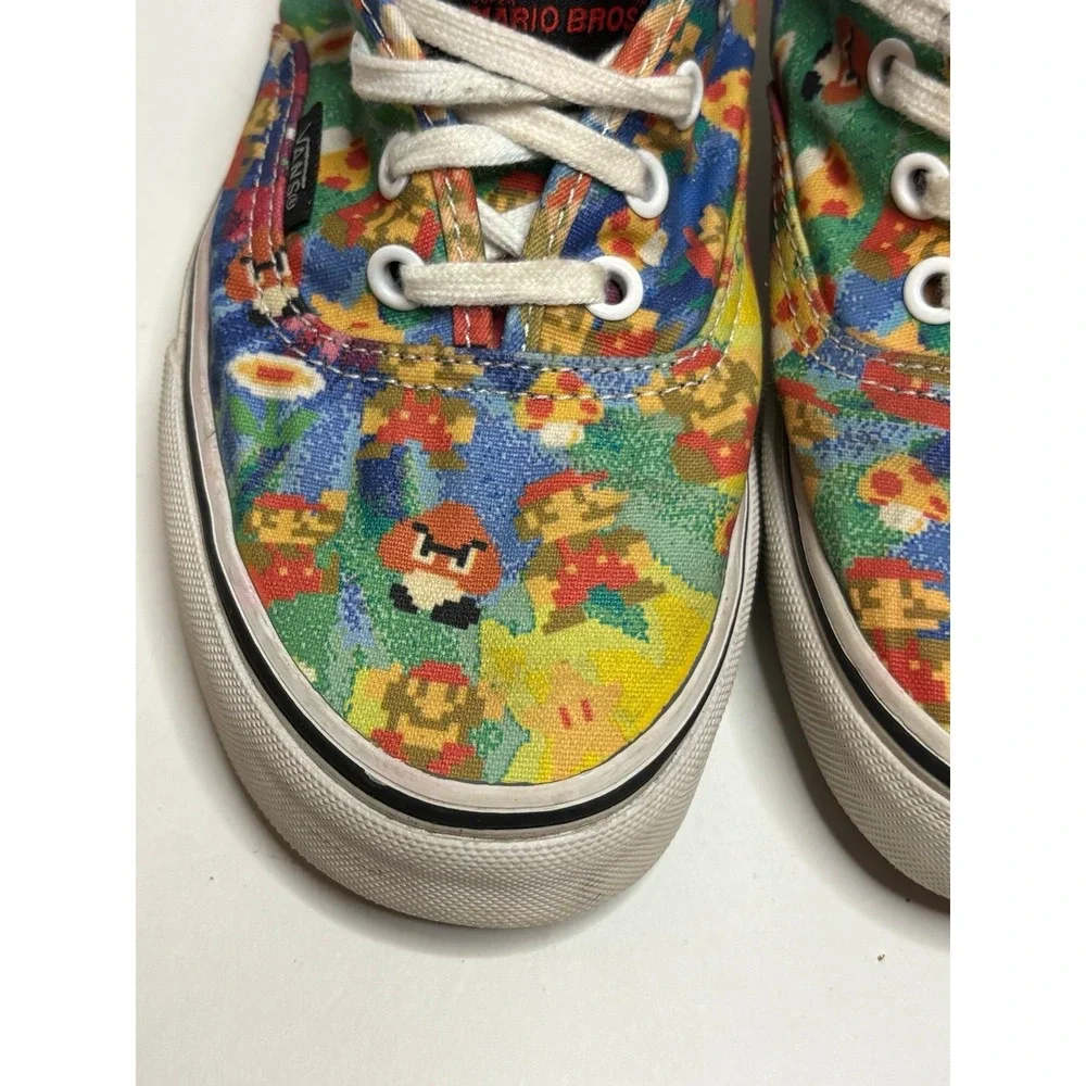 Vans x Nintendo Authentic Super Mario Bros Pixel Sneakers Shoes Men 6 Women 7.5